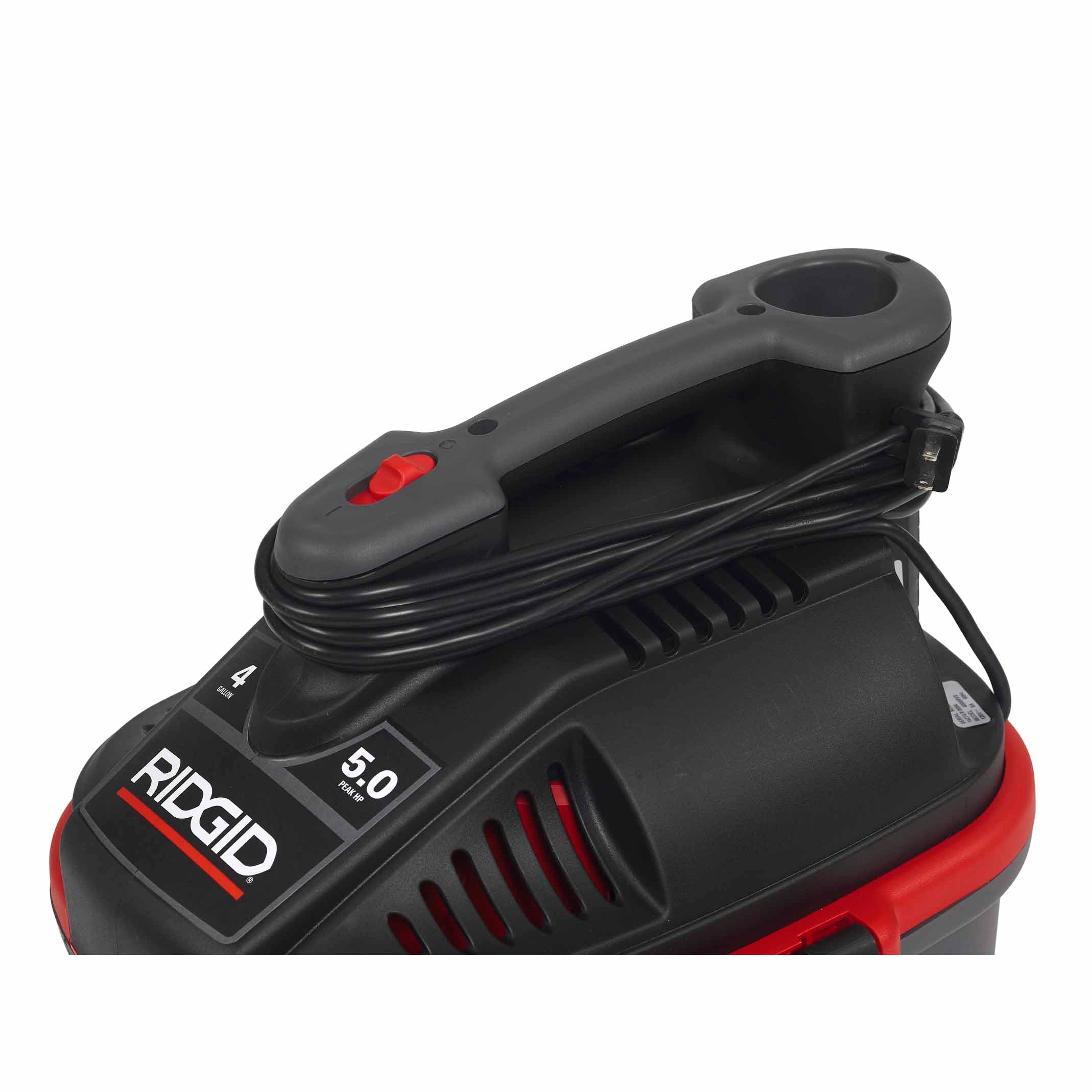 RIDGID 50313 4000RV 4 Gal Portable Red Wet/Dry Vacuum - 9